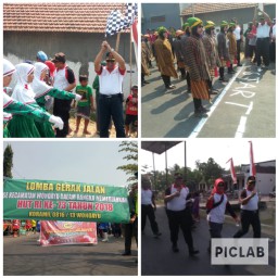 Danramil 0816/13 Wonoayu berangkatkan peserta gerak jalan dalam rangka HUT RI ke 73