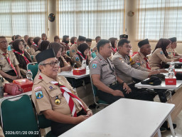 Perkuat Sinergi Pembinaan Generasi Muda, Koramil 0816/13 Hadiri Musyawarah Ranting Gerakan Pramuka Kwaran Wonoayu 2026