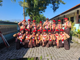 Babinsa Wonokasian Dampingi Pembukaan JANGKA Pramuka Wonoayu, Tanamkan Disiplin dan Keamanan