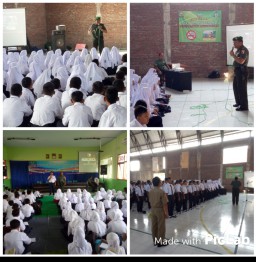 Pembekalan Materi Wasbang Oleh Danramil 0816/13 Wonoayu di SMPN 1 Dan SMPN 2 Wonoayu