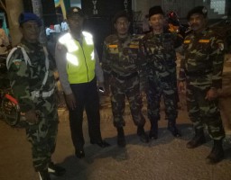 Menjaga kondusifitas wilayah Babinsa ramil 01/kota laksanakan patroli bersama