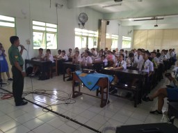 pembekalan materi Wasbang, sejarah perjuangan bangsa kepada siswa/siswi SMA UNTUNG SUROPATI KRIAN