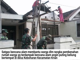 Pasca Bencal, Danramil 0816/09 Krian ajak masyarakat bantu korban bencal puting beliung