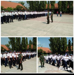 Babinsa Koramil 0816/13 Wonoayu Bekali Siswa Baru SMAN 1 Latihan Kedisiplinan