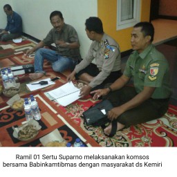 Babinsa 01/ Kota Sidoarjo dan Babinkamtibmas Sambang Desa Binaannya Bersama