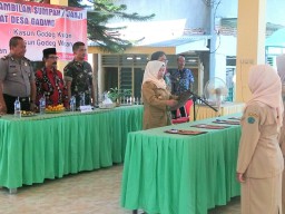 Danramil 0816/07 Hadiri acara pelantikan perangkat Desa Gading Krembung