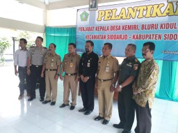 Danramil 01/Kota hadiri pelantikan 3 Pjs Kades di wilayah Sidoarjo Kota