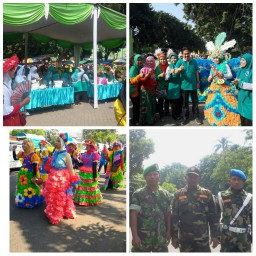 Babinsa ramil 01/kota melaksanakan pengamanan Jalan sehat Kreatif Fatayat NU Kab.Sidoarjo