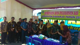 Pencanangan bulan bhakti gotong royong ke XIV dan harigerak PKK ke 45 di desa Pabean