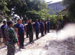 Satpam PT. Excellen Quality EQY berlatih Diklat Bela Negara di Koramil 10/Balongbendo