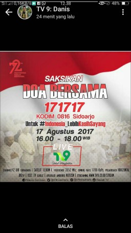 Dandim 0816 gelar Doa Bersama 171717 live streaming TV9 Nusantara