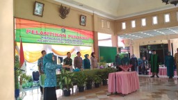 Danramil 0816/03 Buduran menghadiri pelantikan Lukman Sanjaya Sebagai Pj Kades Banjarsari