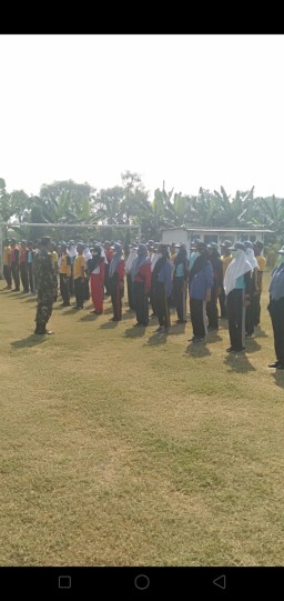 Babinsa 0816/03 Buduran melaksanakan pelatihan paskibra tk kecamatan Buduran