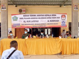 Danramil 0816/13 Wonoayu Hadiri Pelantikan Kades Terpilih.