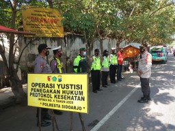 Operasi Yustisi di Wilayah Krian digelar gabungan Forkopimka Krian