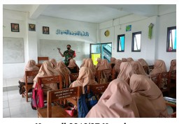 Koramil 0816/07 Krembung Serka Dwi Adianto Komsos Bersama Pelajar SMA Burhanul Hidayah
