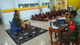 KORAMIL 0816/14 TAMAN GELAR SOSIALISAI TERSEBAR REKRUTMEN PRAJURIT TNI AD KHUSUS SANTRI LINTAS AGAMA