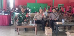 Babinsa Koramil 0816/06 Tanggulangin Pengamanan Turnamen Lomba Potsal Dalam Rangka Porprov Ke-8 Tahun 2023