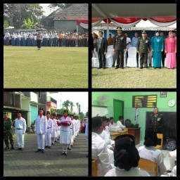 KORAMIL 0816/16 WARU MENGIKUTI UPACARA DETIK-DETIK PROKLAMASI HUT RI KE 72 DI LAPANGAN DESA WEDORO KEC WARU