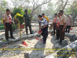 Anggota Ramil 07 Ikuti Ziarah dan Tabur Bunga di Makam Pahlawan di Desa Krembung