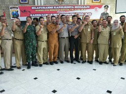 Peltu Dominggus menghadiri silaturrahmi Kapolresta Sidoarjo dengan para Kades