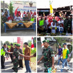Koramil 0816/13 Wonoayu Bantu Tim Penilai Lomba Kebersihan Dalam Rangka HUT RI ke 72 tahun 2017 di Desa Jimbaran Wetan
