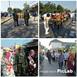 Koramil 0816/13 Wonoayu Melaksanakan Pam Rute Rayakan Tahun Baru Islam, 900 Pelajar di Wonoayu Sidoarjo Gelar Pawai