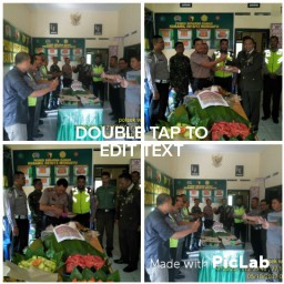 HUT TNI, Kapolsek Beri Surprise di Kantor Koramil 0816/13 Wonoayu