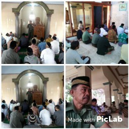 DANRAMIL 0816/13 WONOAYU BESERTA ANGGOTA NYA MELAKSANAKAN SHOLAT JUM’AT BERSAMA MASYARAKAT