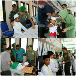 Kodim 0816 Sidoarjo bersama BMH Cab. Sidoarjo gelar Bakti Sosial Khitanan Massal, Donor Darah dan Pengobatan Gratis