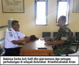 Babinsa Desa Sugih Waras melaksanakan kunjungan silaturahmi ke wilayah desa binaannya