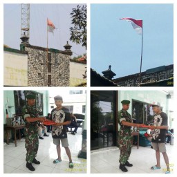 BENDERA YG SUDAH USANG DAN SOBEK SUDAH DIGANTI OLEH BABINSA KODIM 0816 SIDOARJO