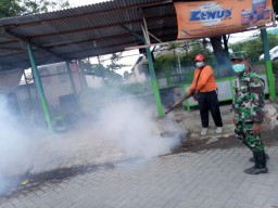Babinsa wedi membantu Penyemprotan Fogging