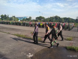 Anggota Koramil 0816/14 Taman laksanakan kegiatan gelar pengamanan dan kesiapan Pilpres Tahun 2019
