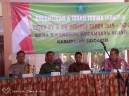 Babinsa Ramil 0816/18 Sedati hadiri acara Pelantikan dan Serah Terima Jabatan Ketua RT dan RW