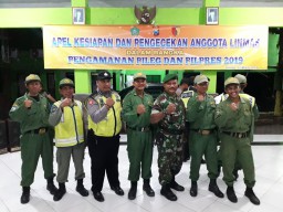 Batuud 04/Porong hadiri apel kesiapan dan pengecekan anggota linmas dalan rangka pengamanan PILEG dan PILPRES Tahun 2019