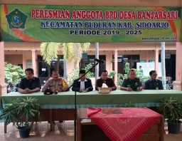 Danramil 0816/03 Buduran menghadiri undangan pelantikan BPD desa Banjarsari