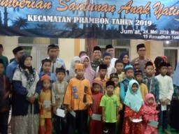 Danramil Bersama Forkopimka Prambon Hadiri Kegiatan Pemberian Santunan Kepada Anak Yatim Dan Buka Bersama