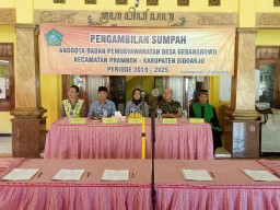 Danramil Prambon Hadiri Pelantikan BPD Desa Gedangrowo Periode 2019 - 2025