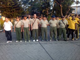 Kasdim 0816/Sidoarjo bersama anggota ikuti kegiatan Olah Raga Bersama dalam rangka Hari Bhayangkara ke 73 Tahun 2019