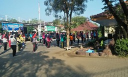 Danramil 0816/06 Tanggulangin Dengan Forkopimka Melsksanakan Kegiatan Senam bersama