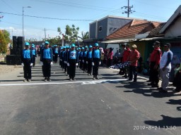 Pelda Mochtar Koramil 0816/13 Wonoayu Hadiri Pelepasan Lomba Gerak Jalan Se Kecamatan Wonoayu