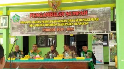 Komandan Koramil 0816/12 Prambon menghadiri acara Pelantikan BPD periode 2019-2025 di Wilayah.