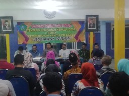 Pelda Mochtar Koramil 0816/13 Wonoayu Hadiri Sosialisasi Pemilihan Kepala Desa Jimbaran Kulon