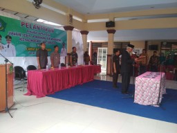 Danramil0816/10 Balongbendo hadiri pelantikan pejabat kepala desa serentak oleh camat balongbendo