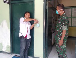 Koramil 0816/02 Candi Terapkan SOP Cegah Penyebaran Covid-19