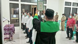 Danramil 0816/11 Tarik Menghadiri Acara Pelantikan dan Pengambilan Sumpah BPD Periode Tahun 2020 s/d 2026 Di Desa Klantingsari