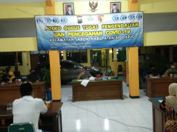 Danramil 0816/08 Jabon, Hadiri Sosialisasi PSBB Tahap II Di Pendopo Kecamatan Jabon