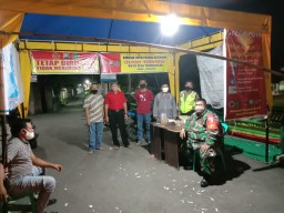 Jelang hari raya idul Fitri 1441 H/2020 M Pam Post Chek Ponit PSBB tahap 2 di tiga Desa dan Kelurahan wilayah Kecamatan Krian diperketat.
