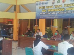 Forkopimka Jabon Laksanakan Sosialisasi PSBB Tahap IIl Di Pendopo Kecamatan Jabon.